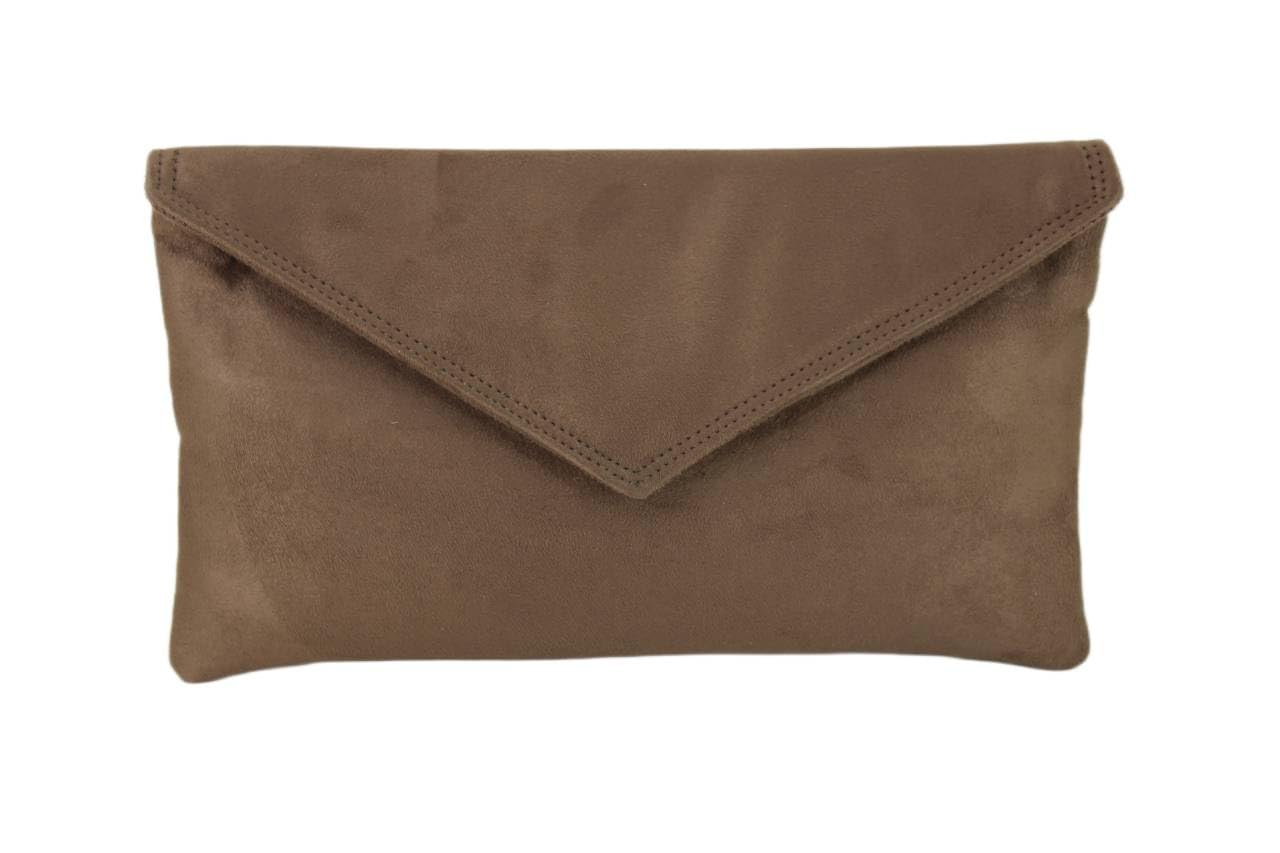 LONI Clutch/Shoulder Bag Faux Suede Handmade in The UK