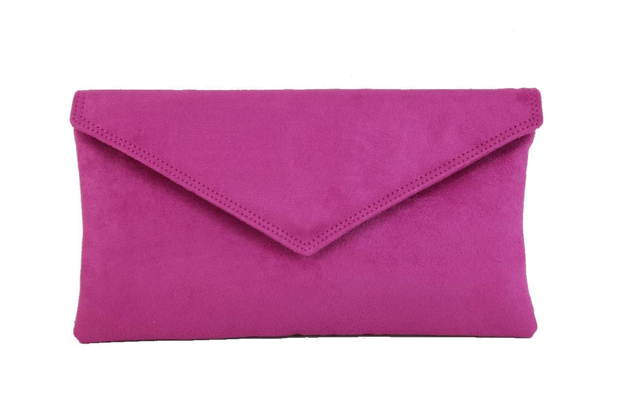 LONI Clutch/Shoulder Bag Faux Suede Handmade in The UK