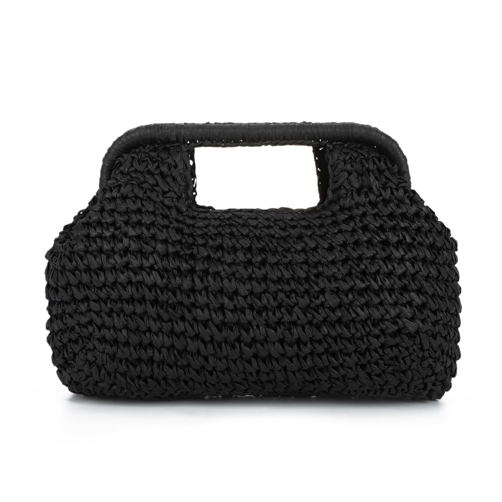 LHHMZ Women Straw Dumpling Clutch Bag, Woven Straw Clutch Handbag, Summer Beach Crossbody Shoulder Bag for Vacation Travel