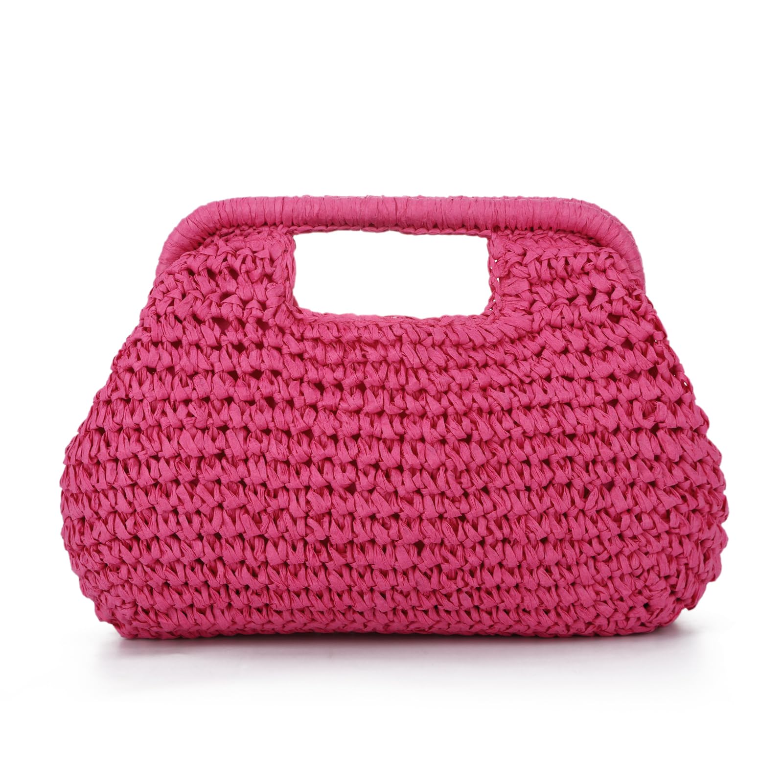 LHHMZ Women Straw Dumpling Clutch Bag, Woven Straw Clutch Handbag, Summer Beach Crossbody Shoulder Bag for Vacation Travel