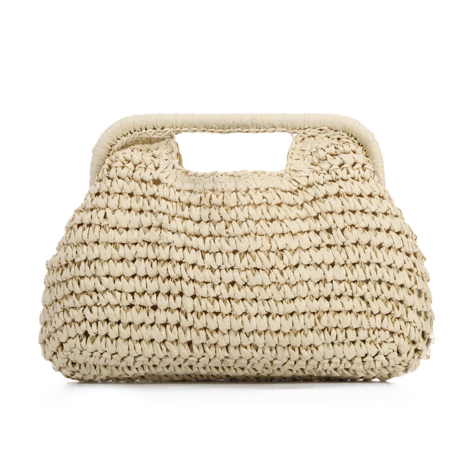 LHHMZ Women Straw Dumpling Clutch Bag, Woven Straw Clutch Handbag, Summer Beach Crossbody Shoulder Bag for Vacation Travel