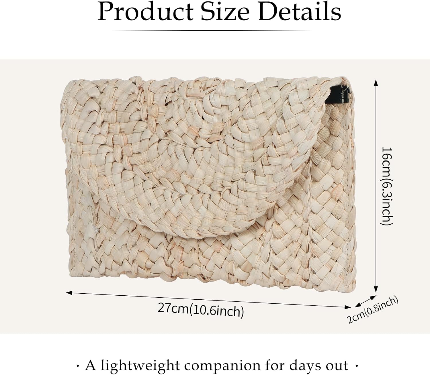 Straw Beach Clutch Bag for Women, Summer Boho Handmade Woven Beach Handbag, Casual Straw Clutch Bags for Summer Sandybeach Travel Holiday Vacation